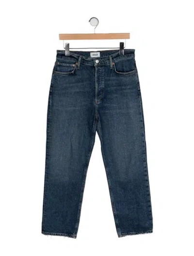 Pre-owned Agolde High-rise Straight Leg Jeans In Blue