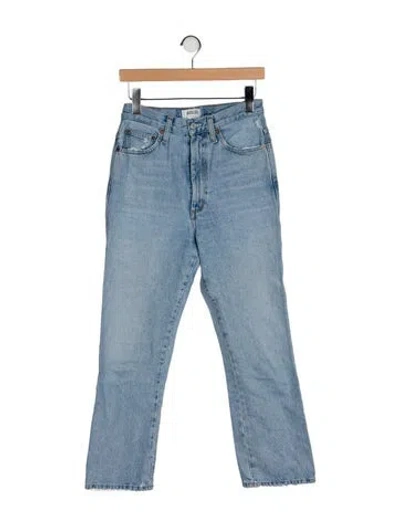 Pre-owned Agolde High-rise Straight Leg Jeans In Blue