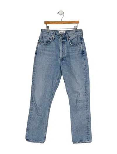 Pre-owned Agolde High-rise Straight Leg Jeans In Blue