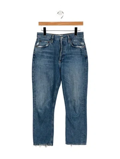 Pre-owned Agolde High-rise Straight Leg Jeans In Blue