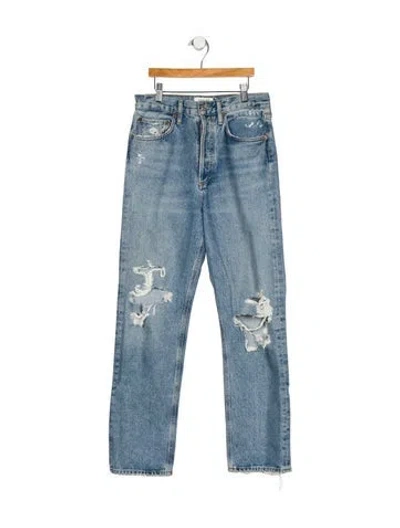 Pre-owned Agolde High-rise Straight Leg Jeans In Blue