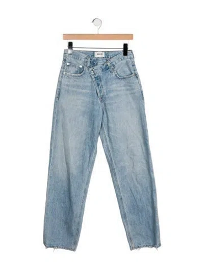 Pre-owned Agolde High-rise Straight Leg Jeans In Blue