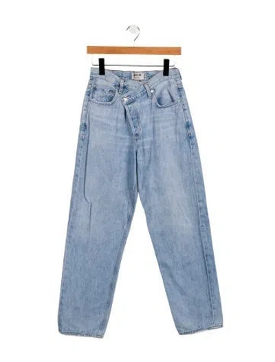 Pre-owned Agolde High-rise Straight Leg Jeans In Blue
