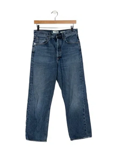 Pre-owned Agolde High-rise Straight Leg Jeans In Blue