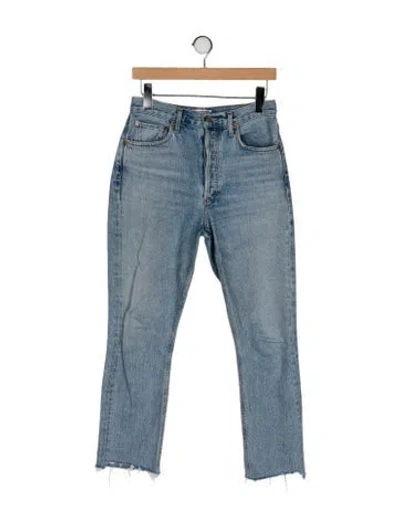 Pre-owned Agolde High-rise Straight Leg Jeans In Blue