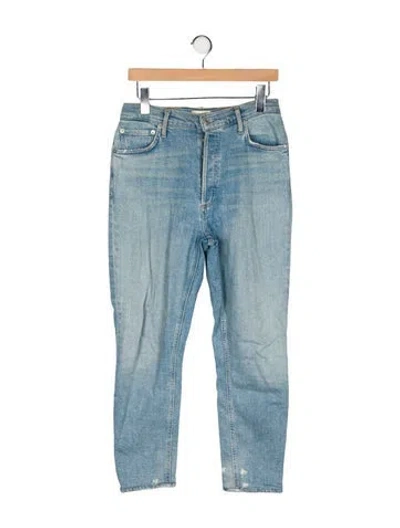 Pre-owned Agolde High-rise Straight Leg Jeans In Blue