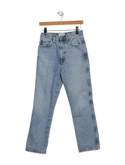 Pre-owned Agolde High-rise Straight Leg Jeans In Blue