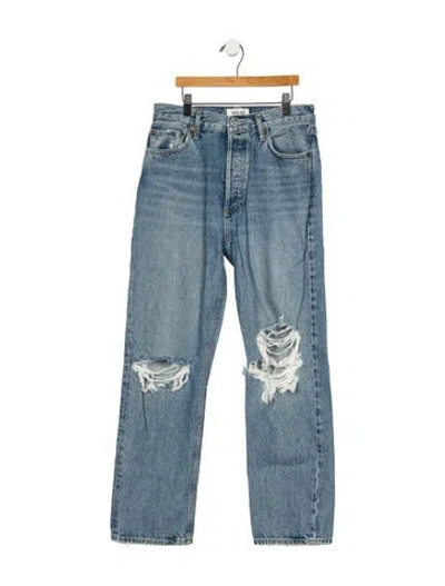 Pre-owned Agolde High-rise Straight Leg Jeans In Blue