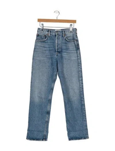 Pre-owned Agolde High-rise Straight Leg Jeans In Blue
