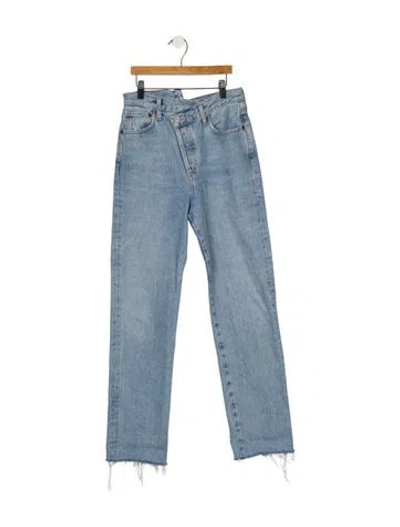 Pre-owned Agolde High-rise Straight Leg Jeans In Blue