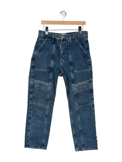 Pre-owned Agolde High-rise Straight Leg Jeans In Blue