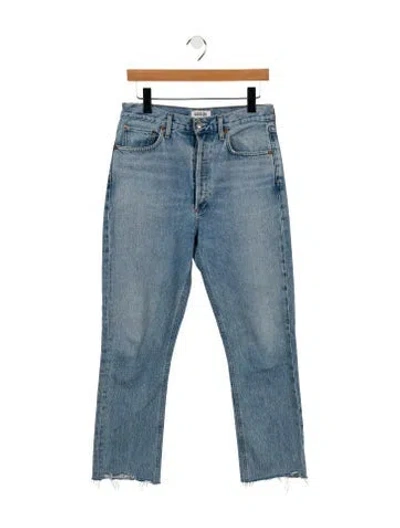 Pre-owned Agolde High-rise Straight Leg Jeans In Blue