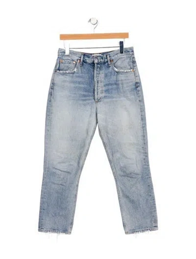 Pre-owned Agolde High-rise Straight Leg Jeans In Blue