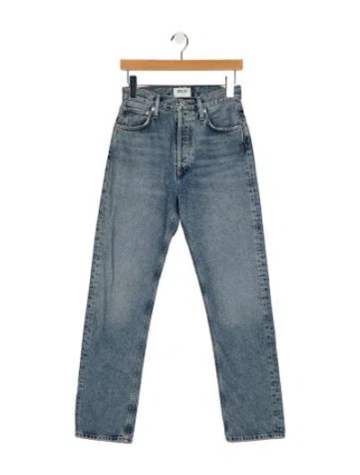 Pre-owned Agolde High-rise Straight Leg Jeans In Blue