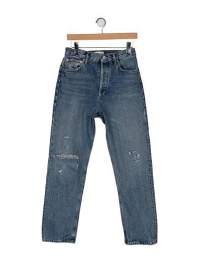 Pre-owned Agolde High-rise Straight Leg Jeans In Blue