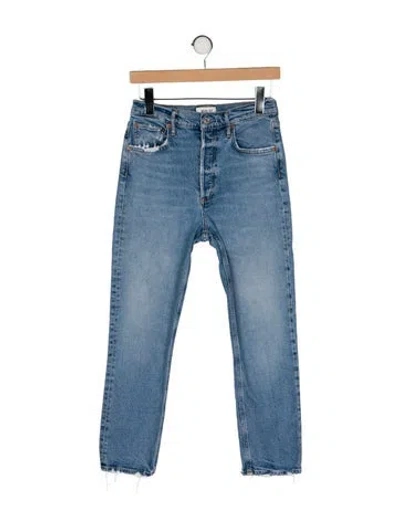 Pre-owned Agolde High-rise Straight Leg Jeans In Blue