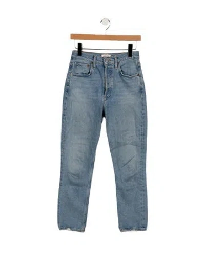 Pre-owned Agolde High-rise Straight Leg Jeans In Blue