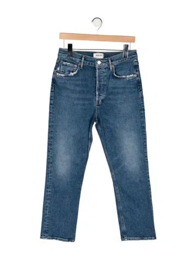 Pre-owned Agolde High-rise Straight Leg Jeans In Blue