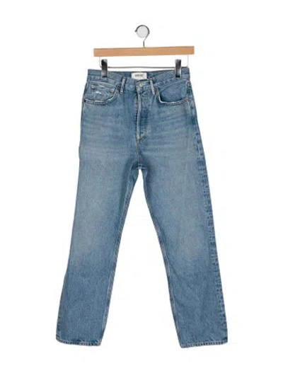 Pre-owned Agolde High-rise Straight Leg Jeans In Blue