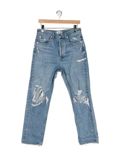Pre-owned Agolde High-rise Straight Leg Jeans In Blue