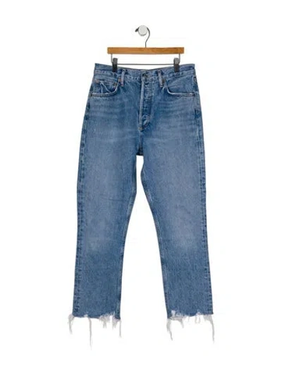 Pre-owned Agolde High-rise Straight Leg Jeans In Blue