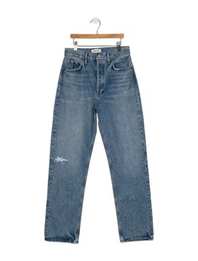 Pre-owned Agolde High-rise Straight Leg Jeans In Blue