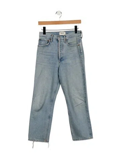 Pre-owned Agolde High-rise Straight Leg Jeans In Blue