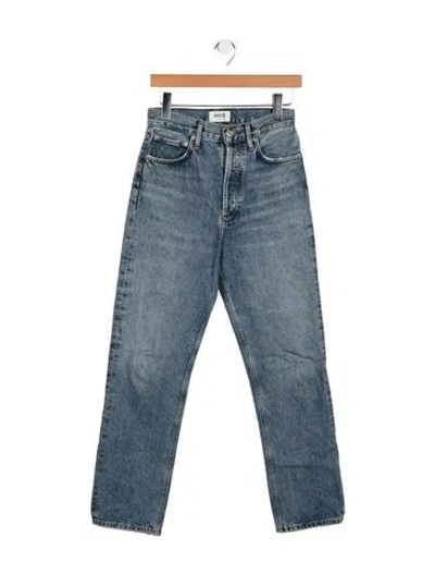 Pre-owned Agolde High-rise Straight Leg Jeans In Blue