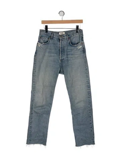 Pre-owned Agolde High-rise Straight Leg Jeans In Blue