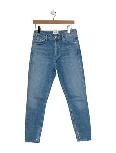 Pre-owned Agolde High-rise Straight Leg Jeans In Blue