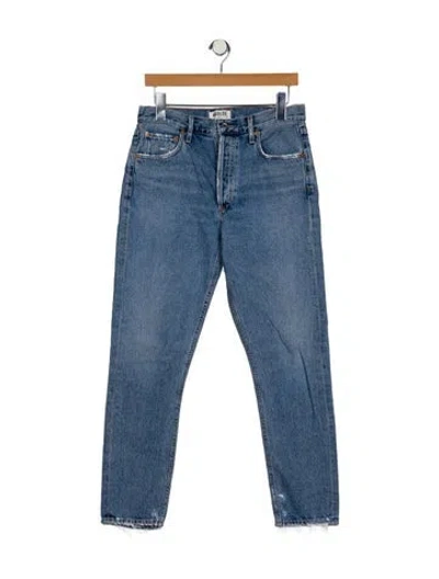 Pre-owned Agolde High-rise Straight Leg Jeans In Blue