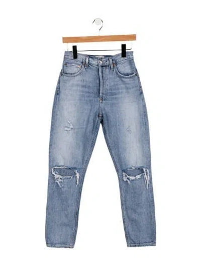 Pre-owned Agolde High-rise Straight Leg Jeans In Blue