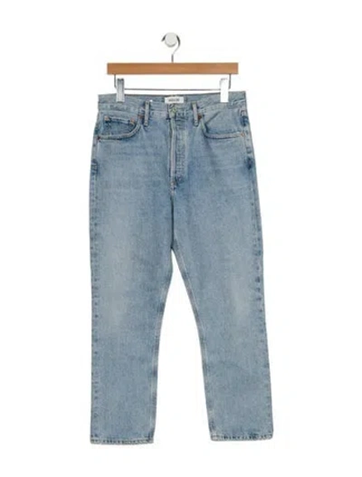 Pre-owned Agolde High-rise Straight Leg Jeans In Blue