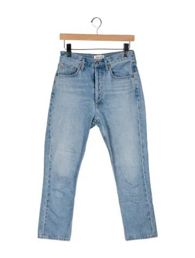 Pre-owned Agolde High-rise Straight Leg Jeans In Blue