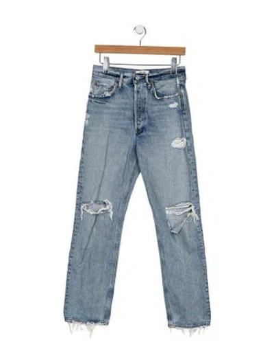 Pre-owned Agolde High-rise Straight Leg Jeans In Blue