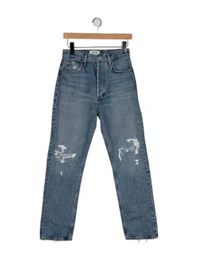 Pre-owned Agolde High-rise Straight Leg Jeans In Blue