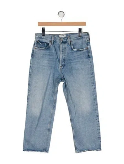 Pre-owned Agolde High-rise Straight Leg Jeans In Blue