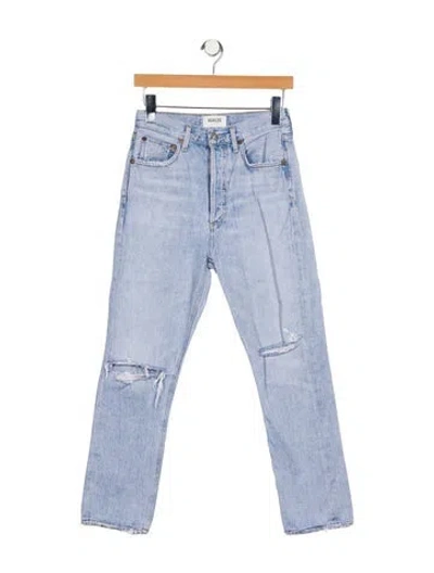 Pre-owned Agolde High-rise Straight Leg Jeans In Blue