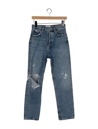 Pre-owned Agolde High-rise Straight Leg Jeans In Blue