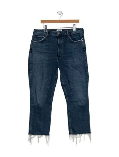 Pre-owned Agolde High-rise Straight Leg Jeans In Blue