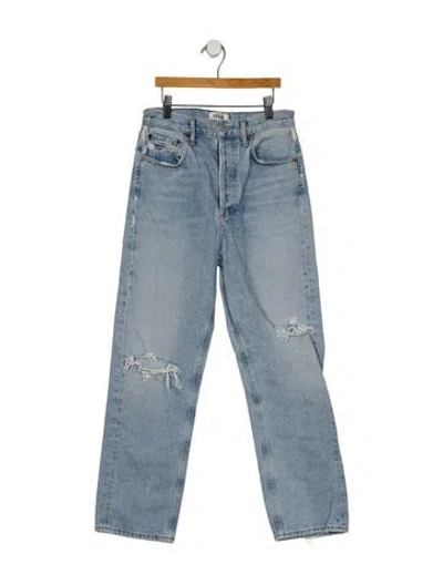 Pre-owned Agolde High-rise Straight Leg Jeans In Blue