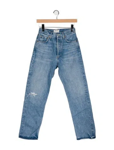 Pre-owned Agolde High-rise Straight Leg Jeans In Blue
