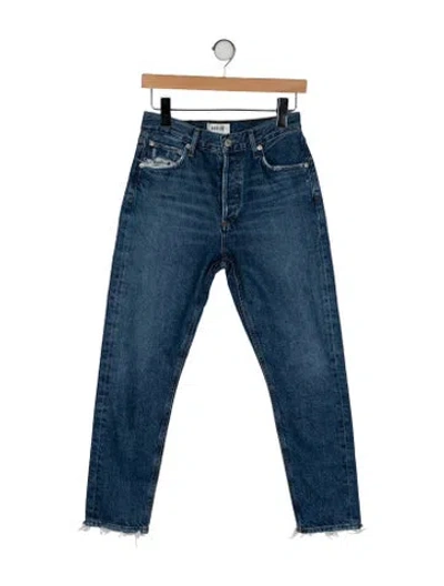 Pre-owned Agolde High-rise Straight Leg Jeans In Blue