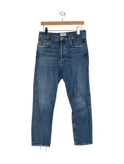 Pre-owned Agolde High-rise Straight Leg Jeans In Blue