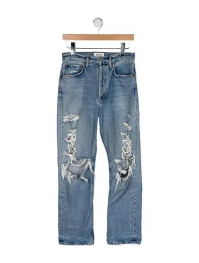 Pre-owned Agolde High-rise Straight Leg Jeans In Blue