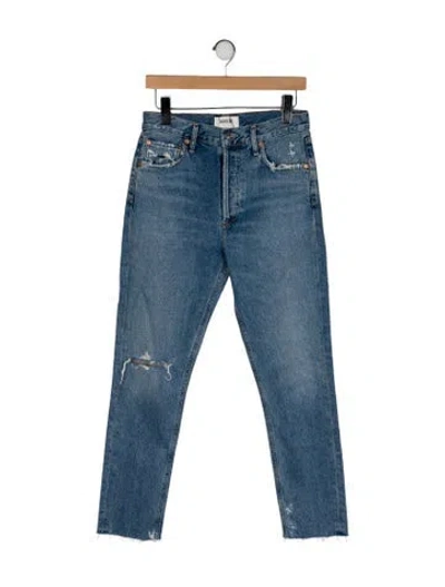 Pre-owned Agolde High-rise Straight Leg Jeans In Blue