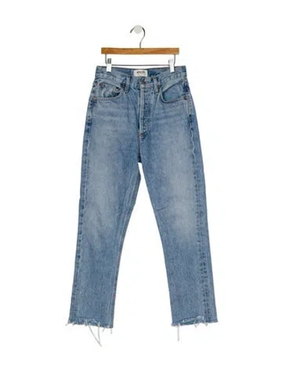 Pre-owned Agolde High-rise Straight Leg Jeans In Blue
