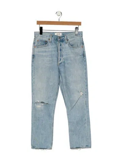 Pre-owned Agolde High-rise Straight Leg Jeans In Blue