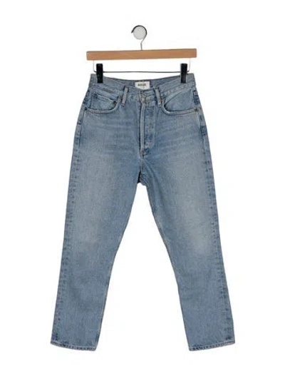 Pre-owned Agolde High-rise Straight Leg Jeans In Blue