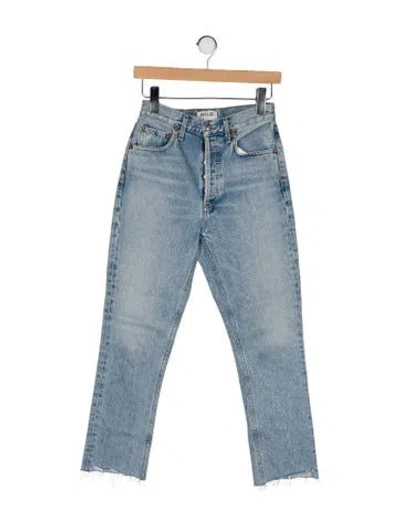 Pre-owned Agolde High-rise Straight Leg Jeans In Blue